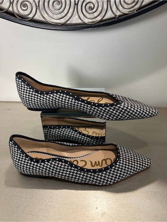 Sam Edelman Shoes - Sam Edelman Black & White Houndstooth Pointed Ballet Flats